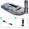 BATEAU GONFLABLE INTEX EXCURSION 4 + 2 AVIRONS + GONFLEUR -Nautica Aventure bateau gonflable intex excursion 4 2 avirons gonfleur