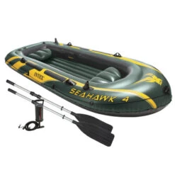 BATEAU GONFLABLE INTEX SEAHAWK 4 + 2 RAMES + GONFLEUR -Nautica Aventure bateau gonflable intex seahawk 4 2 rames gonfleur 6