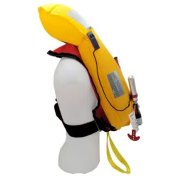 GILET DE SAUVETAGE GONFLABLE AUTOMATIQUE ORANGE MARINE 170N AVEC HARNAIS ESSENTIAL ROUGE -Nautica Aventure gilet de sauvetage gonflable automatique orange marine 170n avec harnais essential rouge 5