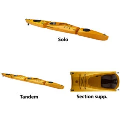 KAYAK MODULABLE POINT 65°N MERCURY GTX DUO JAUNE -Nautica Aventure kayak modulable point 65n mercury gtx duo jaune 4