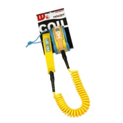 LEASH DE SUP HOWZIT COIL JAUNE/BLEU 9' -Nautica Aventure leash de sup howzit coil jaune bleu 9 1 6