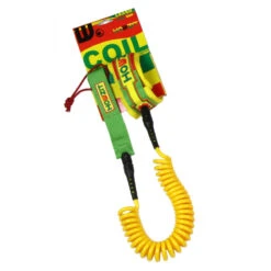LEASH DE SUP HOWZIT COIL RASTA 9' -Nautica Aventure leash de sup howzit coil rasta 9 1 4