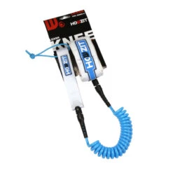 LEASH DE SUP HOWZIT DOWNWIND COIL BLANC/BLEU 6' -Nautica Aventure leash de sup howzit downwind coil blanc bleu 6 1 2