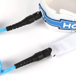 LEASH DE SUP HOWZIT DOWNWIND COIL BLANC/BLEU 6' -Nautica Aventure leash de sup howzit downwind coil blanc bleu 6 1 6