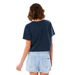 T-SHIRT RIP CURL GOLDEN STATE CROP BLEU MARINE FEMME -Nautica Aventure t shirt rip curl golden state crop bleu marine femme 2