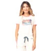 T-SHIRT RIP CURL TIKI RINGER BEIGE FEMME -Nautica Aventure t shirt rip curl tiki ringer beige femme