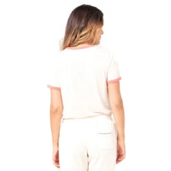 T-SHIRT RIP CURL TIKI RINGER BEIGE FEMME -Nautica Aventure t shirt rip curl tiki ringer beige femme 2