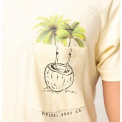 Rip Curl T-SHIRT RIPCURL IN DA POCKET TEE JAUNE CLAIR -Nautica Aventure t shirt ripcurl in da pocket tee jaune clair 3